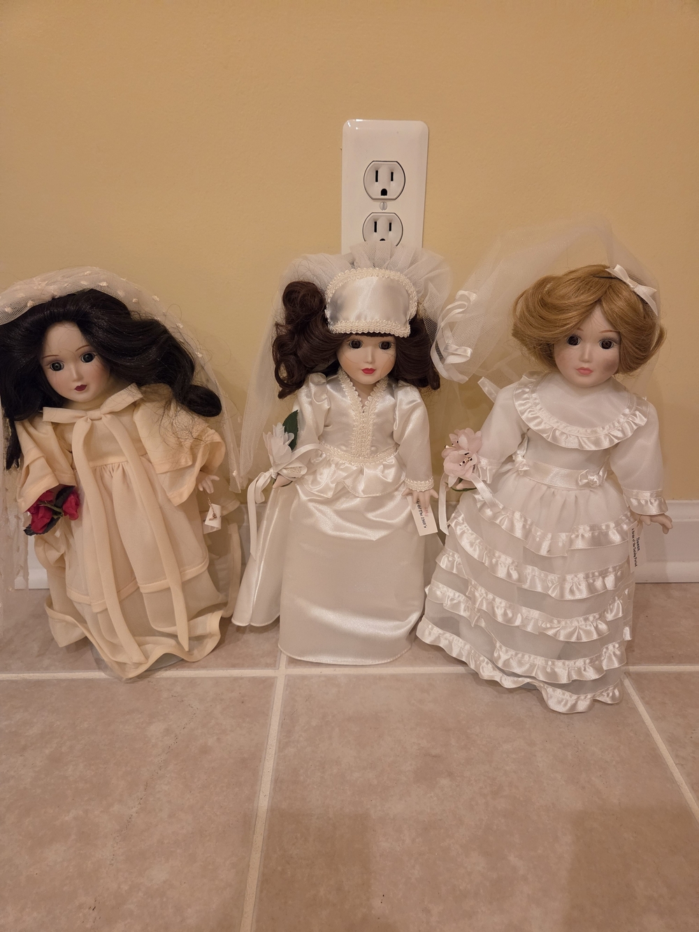 Porcelain Doll in Ivory Wedding Dress - Kids Toys